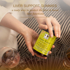 Close-up of gummies with milk thistle, artichoke and turmeric ingredients