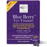NEW NORDIC Blue Berry Eye Vitamin bottle on white background for eye health support.