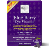 Product hero image showing NEW NORDIC Blue Berry Eye Vitamin Lutein Zinc 120 tablets Pack of 1