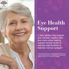 NEW NORDIC zinc and vitamins A & E symbols with eye-health tablets.