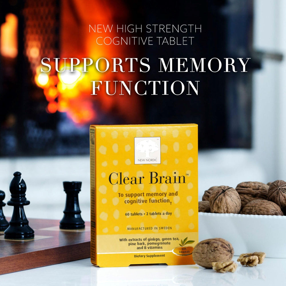 Pack shot of New Nordic Clear Brain Tablets 60 count