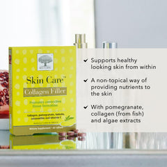 NEW NORDIC collagen filler tablets label highlights marine collagen and vitamin C