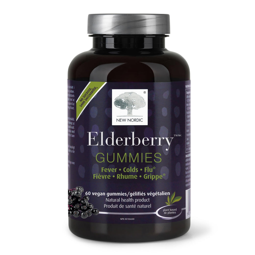 Box of NEW NORDIC Elderberry Vegan Gummies 60-count