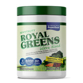 Front view of New Vitality Royal Greens Superfood Powder canister