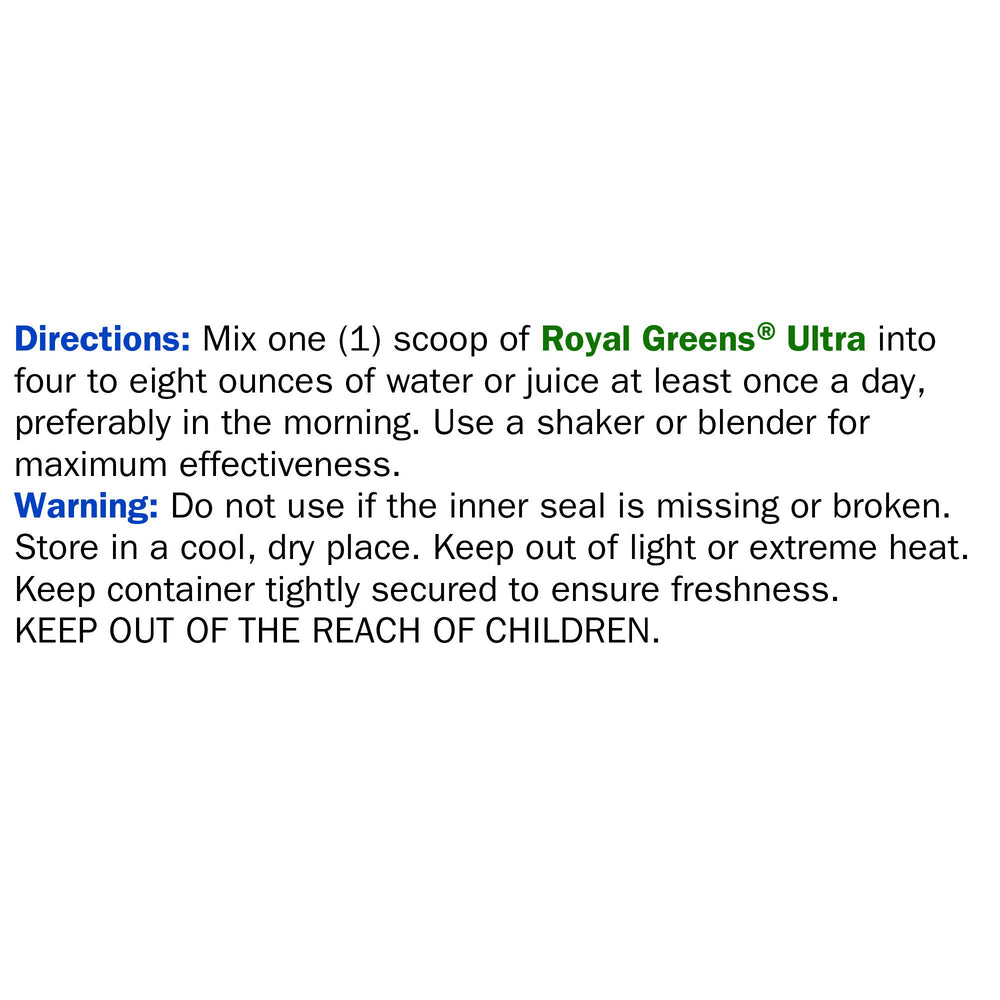 Retail display of Royal Greens Superfood Powder