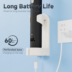 Wall-mounted toothbrush holder with the toothbrush mounted