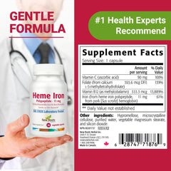 Low-FODMAP label on NEW ROOTS Herbal Heme Iron package