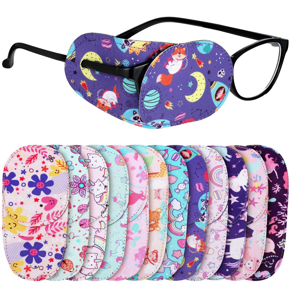 Newcotte 12-pack kids eye patches set with assorted right-eye patterns