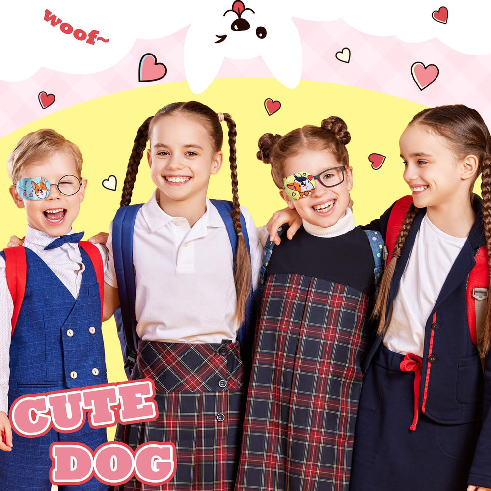 Display of 12 eye patches with various patterns for children