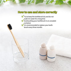 Box of 100 Biodegradable Bamboo Toothbrushes in Black