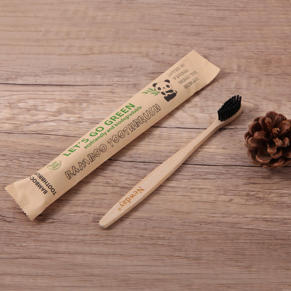 Eco-Friendly Packaging for Newday Bamboo Toothbrushes Black