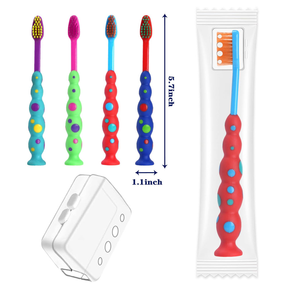 Green candy-design kids toothbrush with suction cup