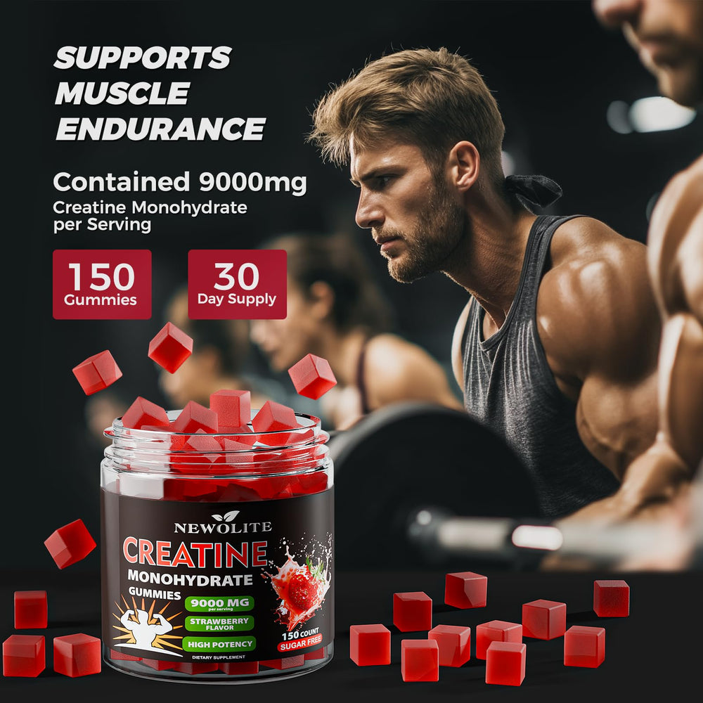 Nutrition facts label for NEWOLITE Creatine Monohydrate Gummies