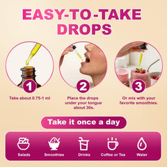 Newpie drops mixed into a morning beverage for convenient use