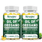 Front view of Newpie Oil of Oregano with Black Seed Oil Softgels bottle