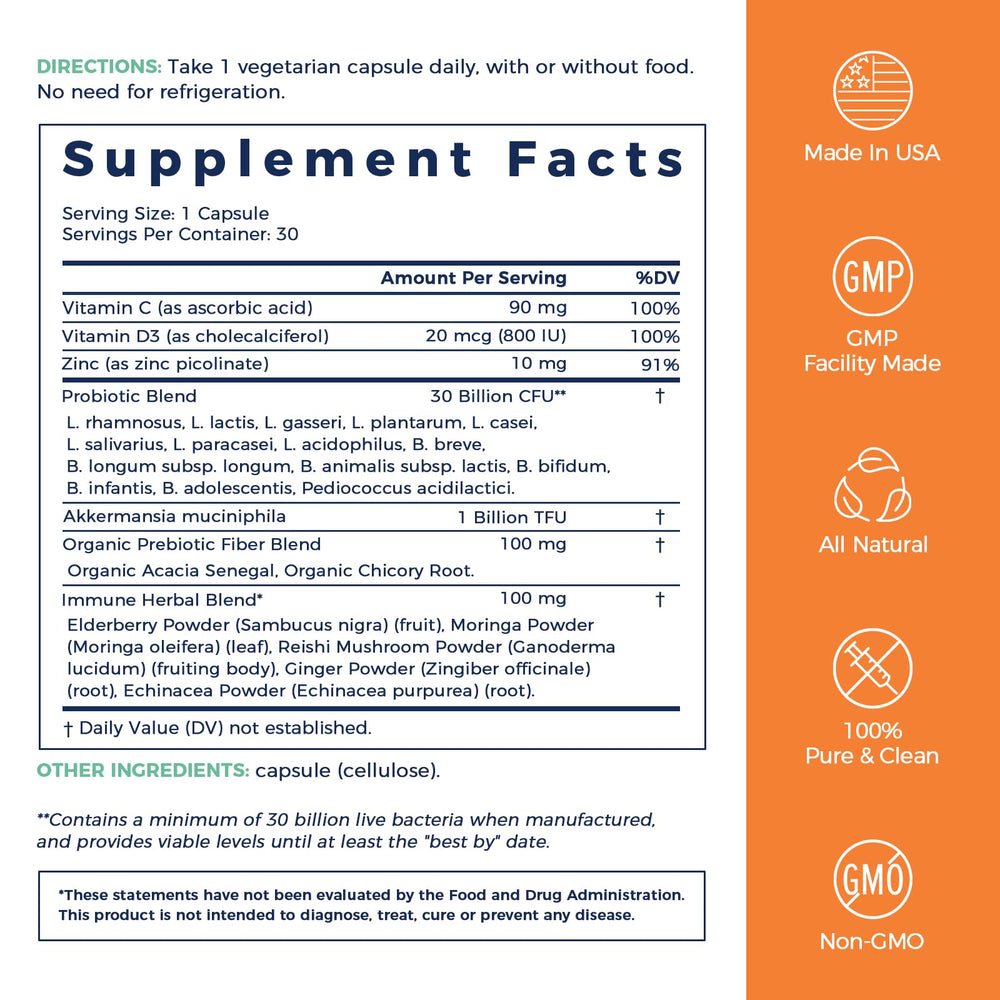 30 capsules bottle displayed with packaging