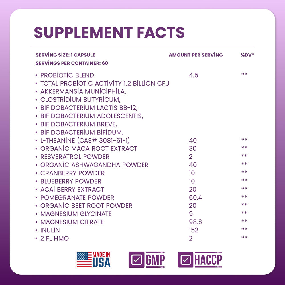 60-capsule probiotic supplement bottle for daily gut wellness