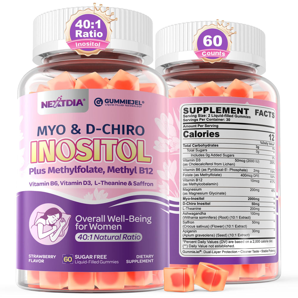 Nextdia front packaging showing bottles and branding for restful nights