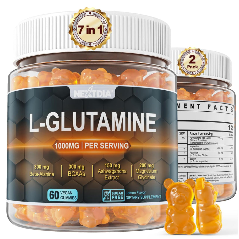 Front view of Nextdia L-Glutamine Gummies bottle