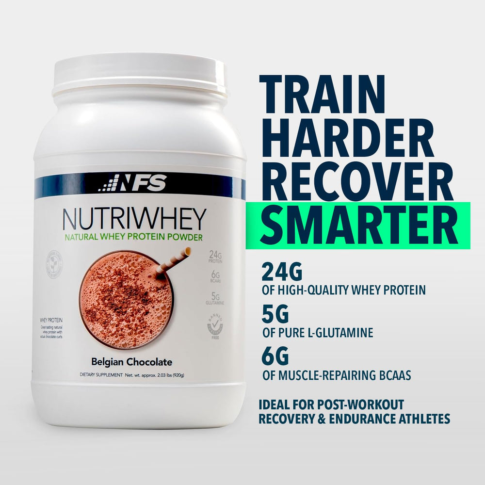NF Sports Nutri Whey Vanilla tub closeup highlights smooth texture and digestibility.