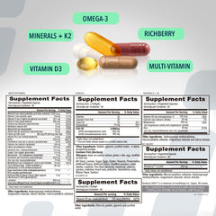 Nutritional ingredients and Omega-3 fish oil in WodPak