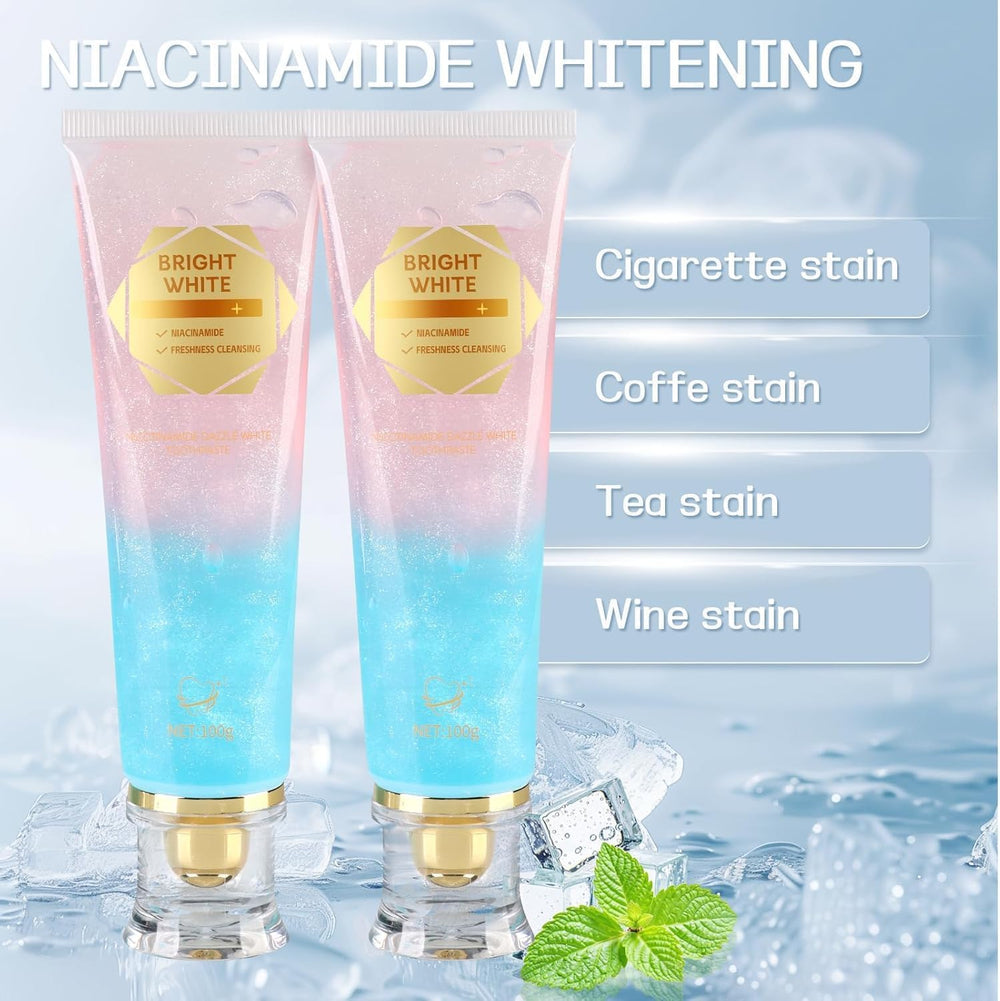 Whitening action close-up showing enamel staining reduction