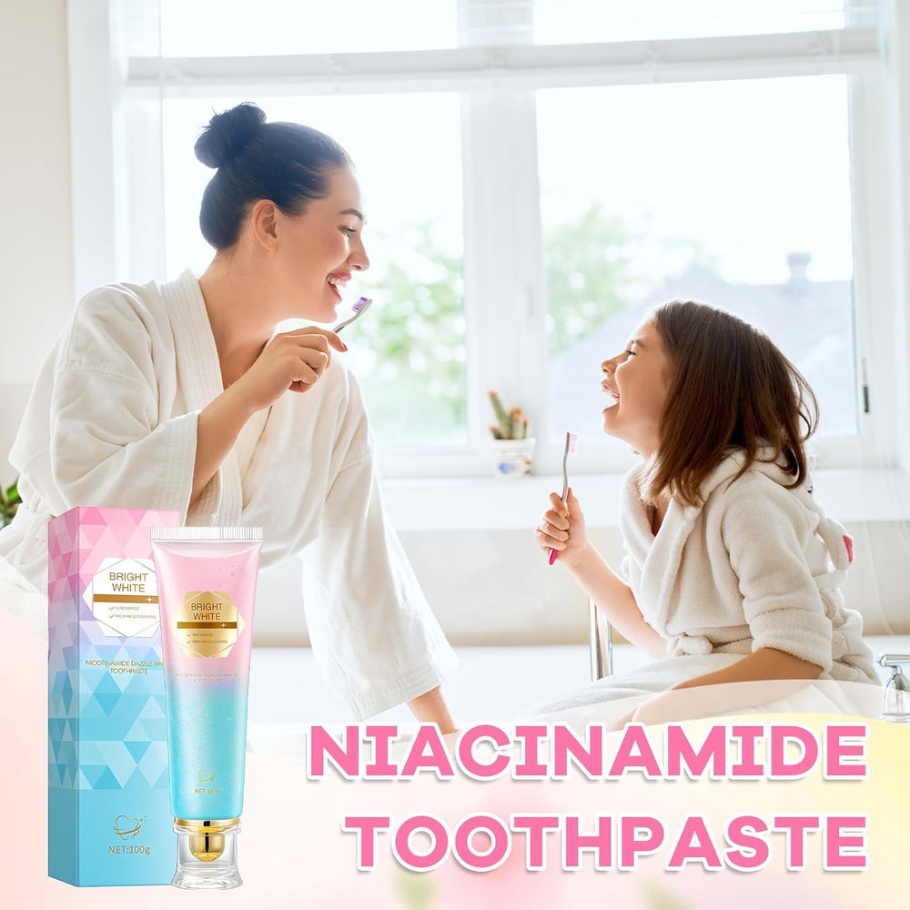 Niacinamide whitening toothpaste lifting stains and strengthening enamel