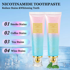 Packaging of 2 tubes Niacinamide toothpaste