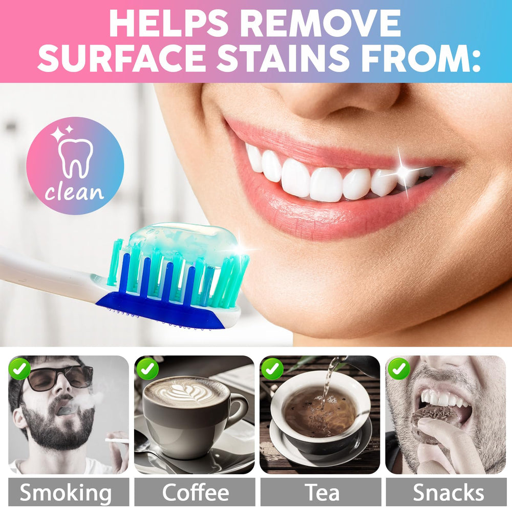 Toothpaste showing stain removal capability
