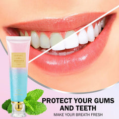 Smiling person with fresh breath after brushing