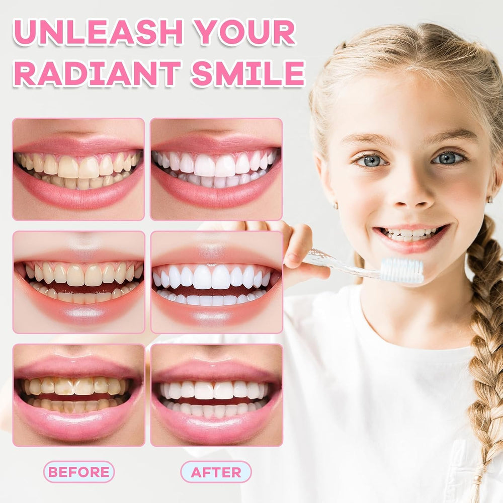 Toothpaste applying to teeth emphasizing fresh breath