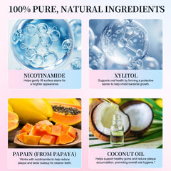 Close-up of pea-sized amount of toothpaste on toothbrush