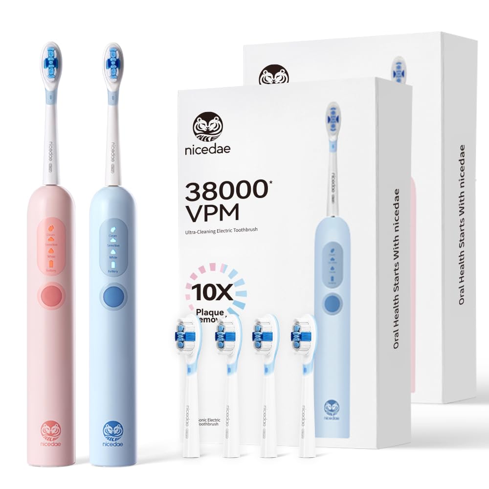 Pink Nicedae S7 sonic electric toothbrush front view