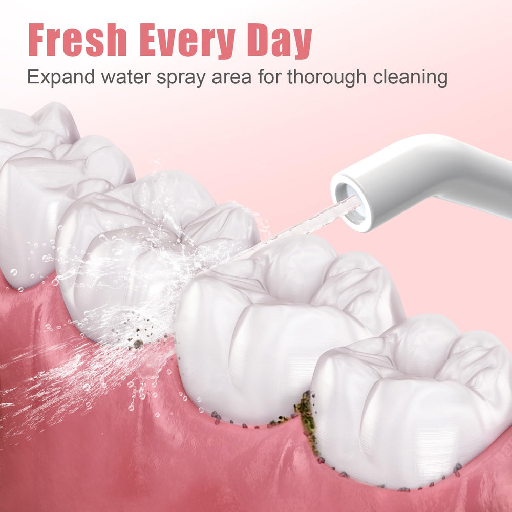 IPX7 waterproof flosser with ergonomic non-slip grip