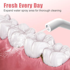 IPX7 waterproof flosser with ergonomic non-slip grip