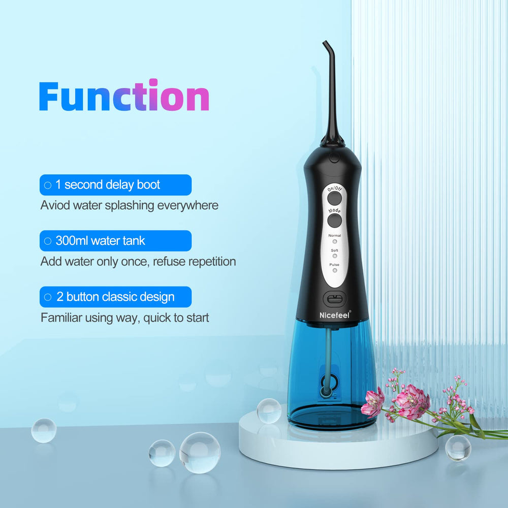 Water flosser with four jet tips for deeper cleaning