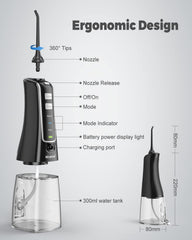 Water flosser delivering 1800 pulses per minute for effective cleaning