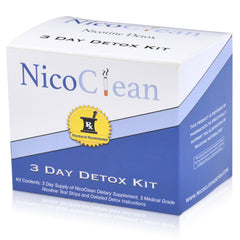 NICOCLEAN 3 Day Detox instruction cards provide simple steps to follow for a focused routine.