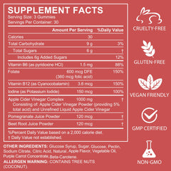 Ingredients of NIFEISHI ACV Gummies with Apple Cider Vinegar