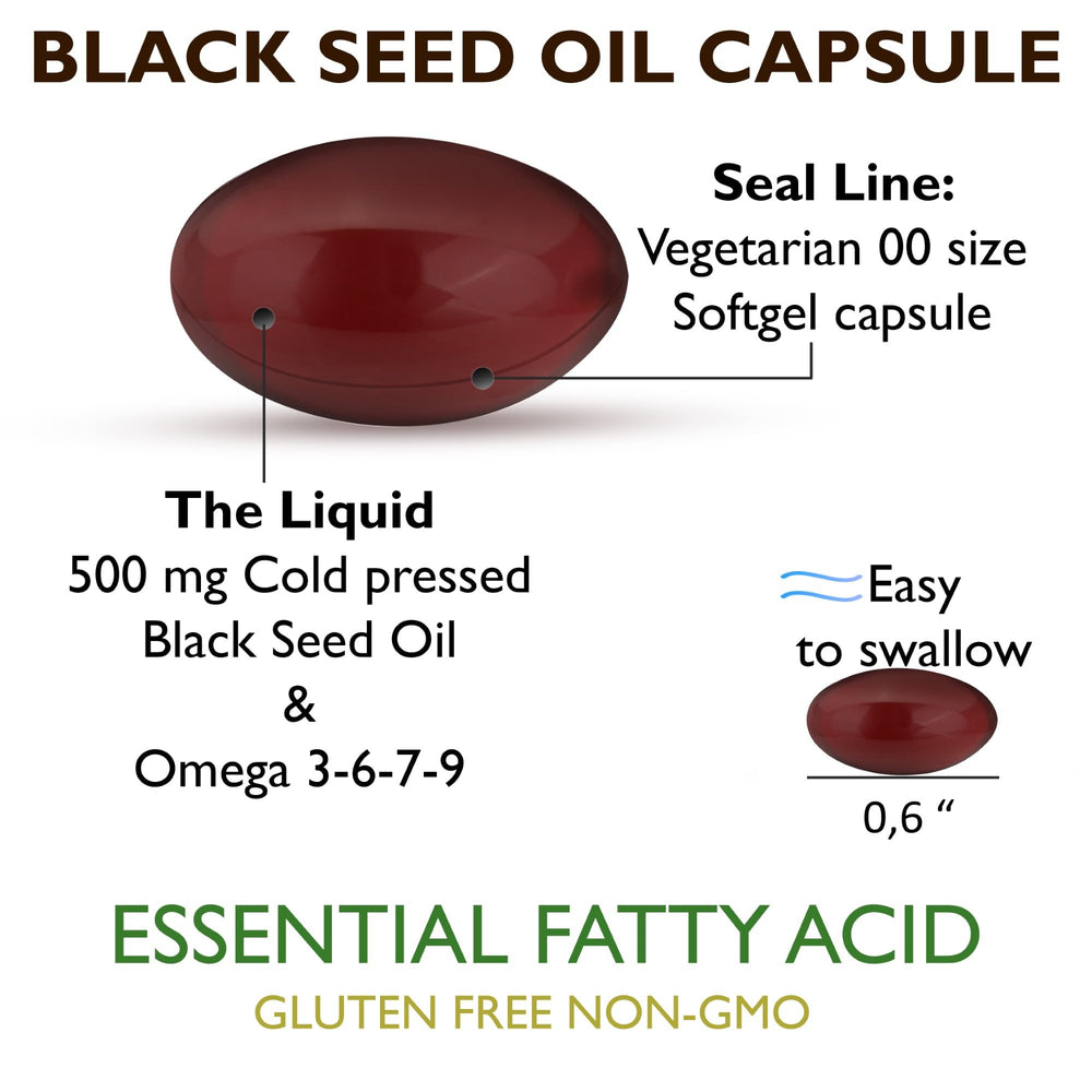 Nigella sativa black seed oil bottle