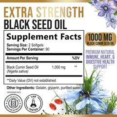 Nigella sativa black seed oil softgels 1000mg capsules
