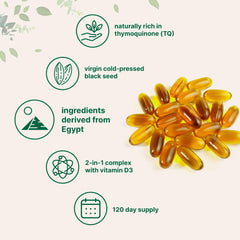 Odorless black seed oil softgels (Nigella sativa)