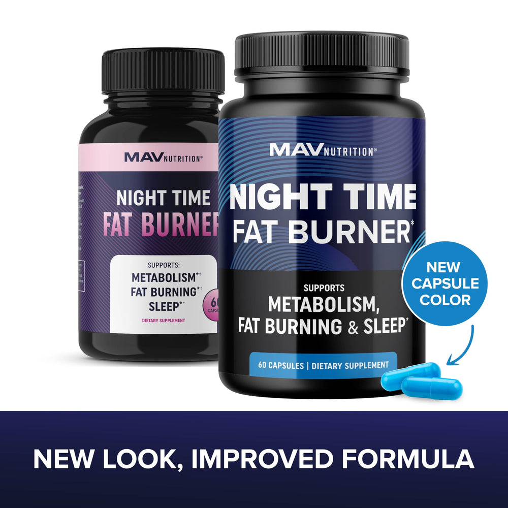Night Time Fat Burner packaging with sleep imagery