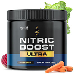 Front label of Nature’s NutriWave Nitric Boost Ultra Powder