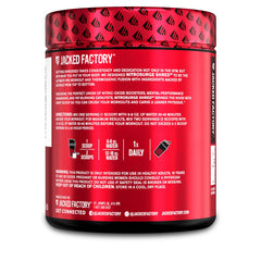 Close-up of the black cherry flavored pre-workout powder swirl