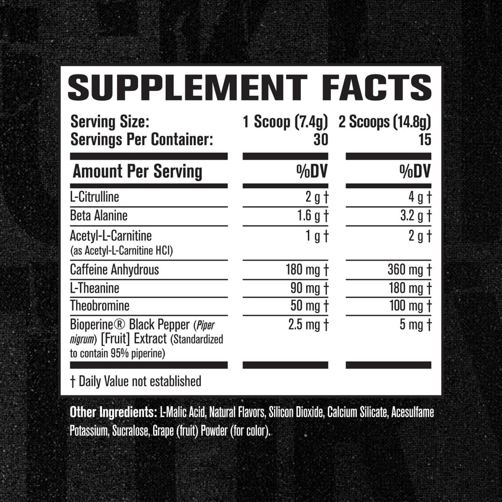 Instruction guide for Nitrosurge Shred serving size