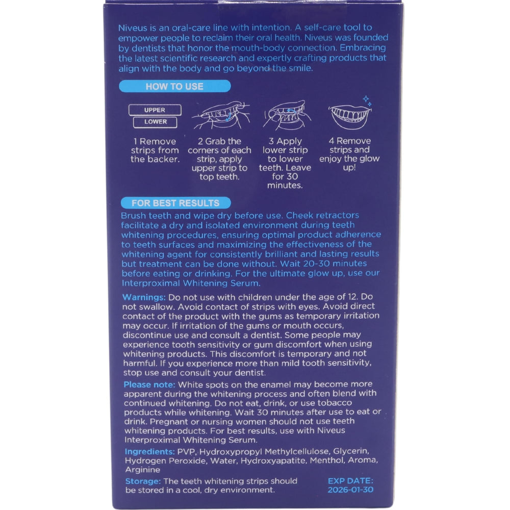 Box of Niveus Whitening Strips showing 7 treatments