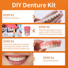 Illustration showing a comfortable denture fit for medium to large mouths