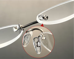 Anti-slip silicone nose pad on the bridge of a frame