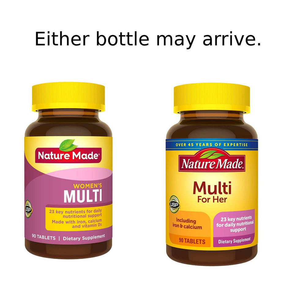 Nm Essential Woman Multi Size 90ct bottle side view with label